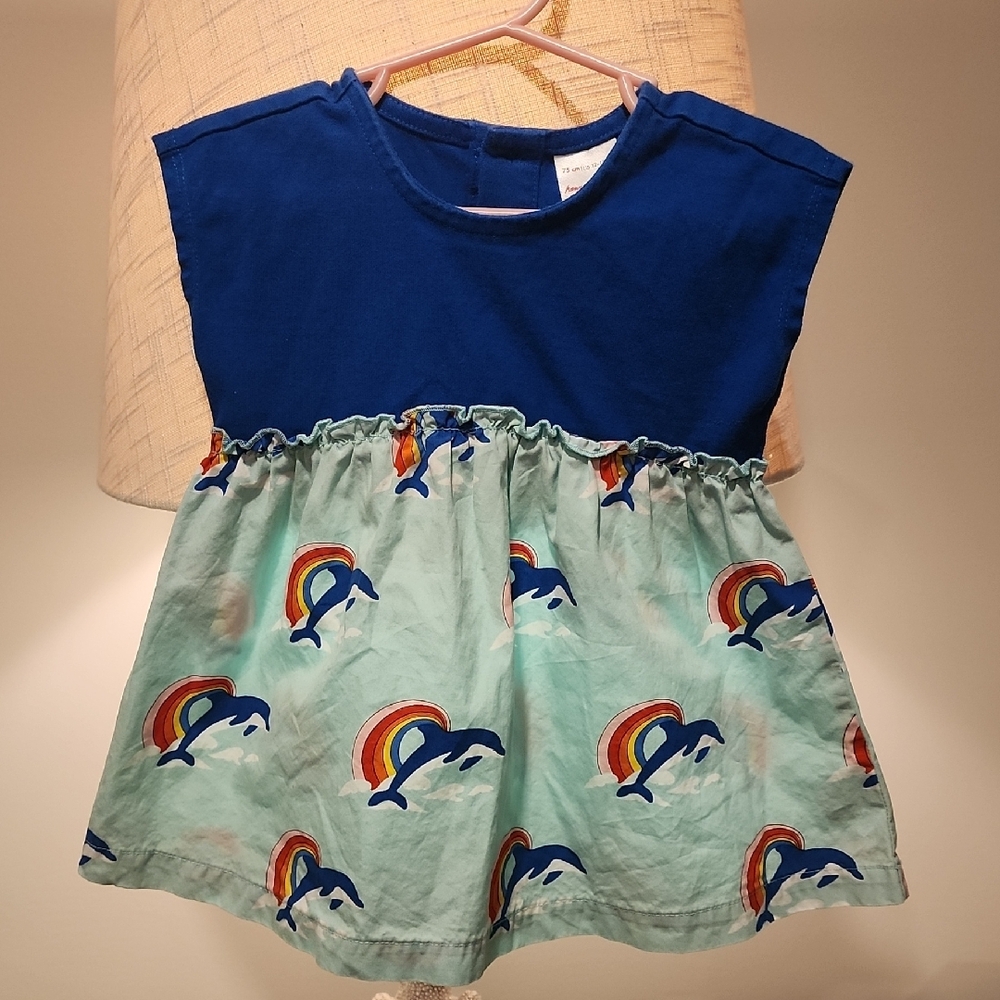 Blue and Green Dolphin Print Dress/Top